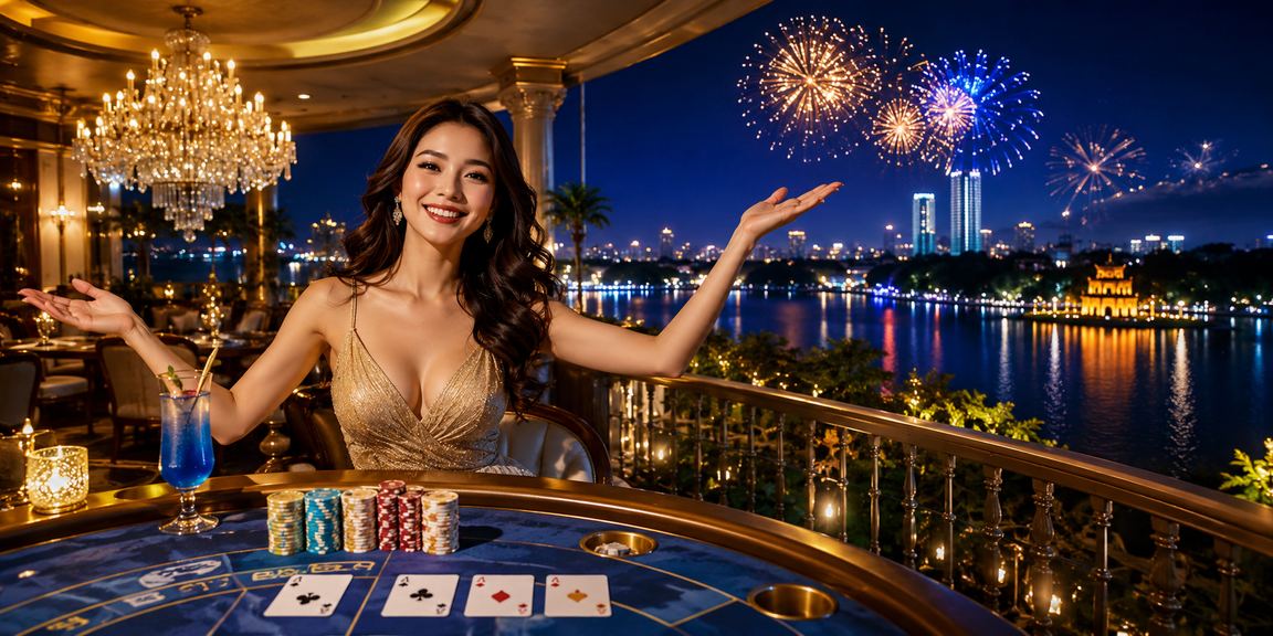 Bàn game casino Việt Nam về đêm với những người chơi tập trung theo dõi kết quả